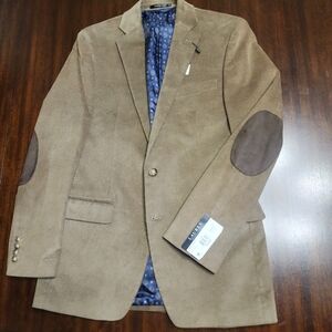 NWT 38L Lauren Ralph Lauren Camel Corduroy Brown Elbow Patch Sport Jacket